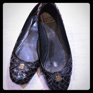 Tory Burch Black Patent Leather Flats